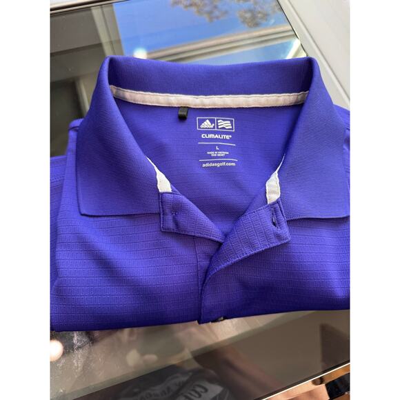 adidas Golf Climalite Men's Polo Shirt Size Large Purple Workout - Picture 8 of 8